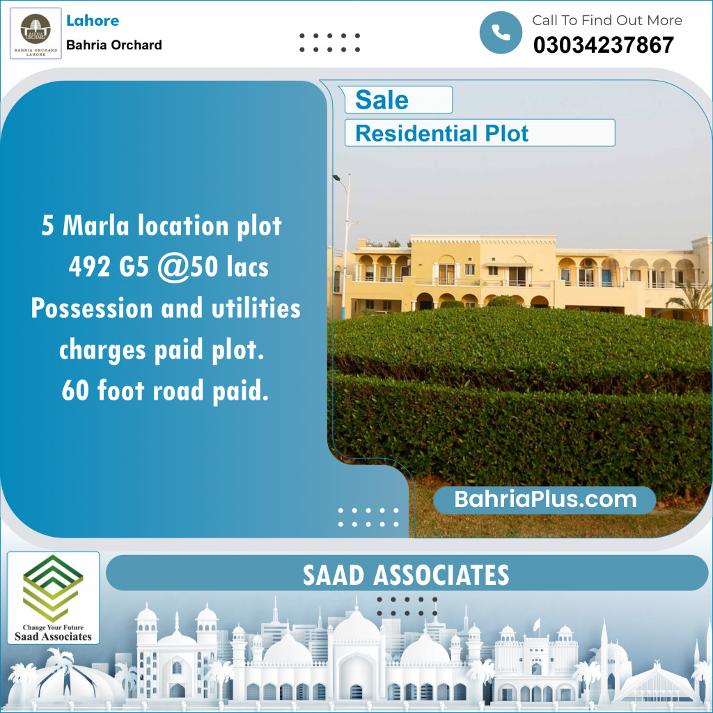Residential Plot for Sale in Bahria Orchard, Lahore - (BP-134133)