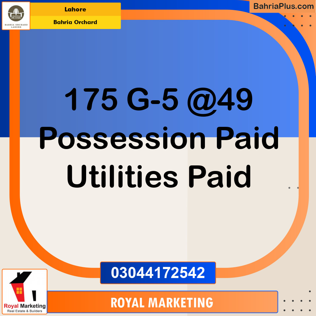 Residential Plot for Sale in Bahria Orchard, Lahore - (BP-134177)