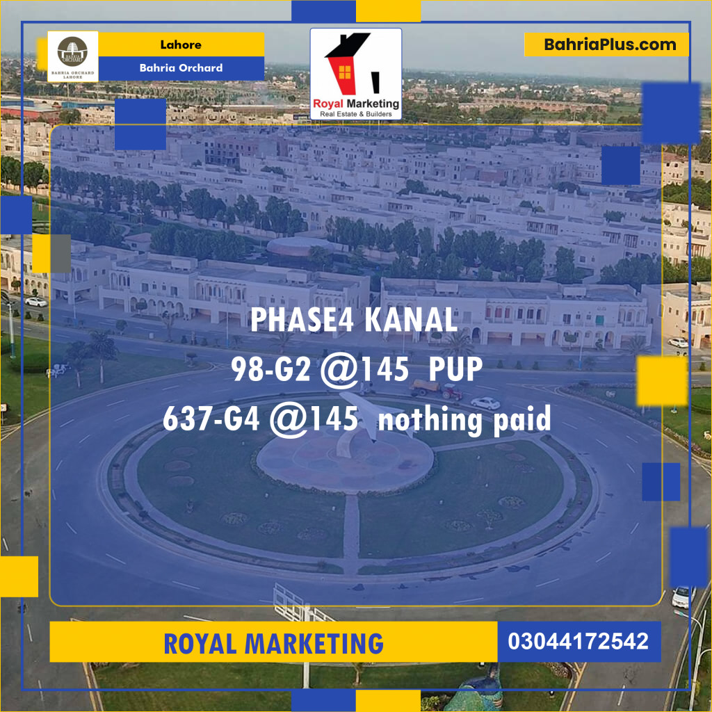 Residential Plot for Sale in Bahria Orchard, Lahore - (BP-134195)