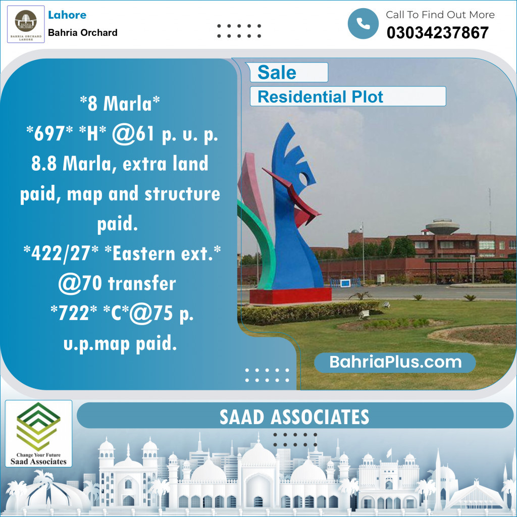 Residential Plot for Sale in Bahria Orchard, Lahore - (BP-134204)
