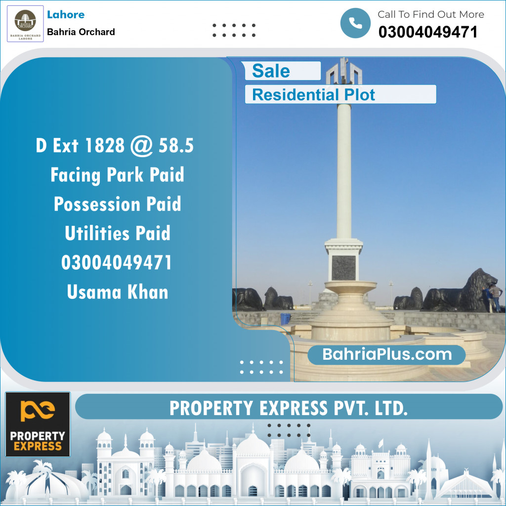 Residential Plot for Sale in Bahria Orchard, Lahore - (BP-134230)