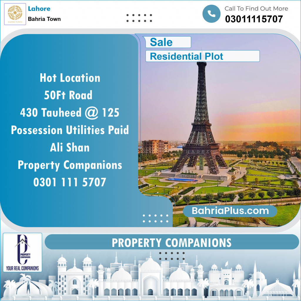 Residential Plot for Sale in Bahria Town, Lahore - (BP-134264)