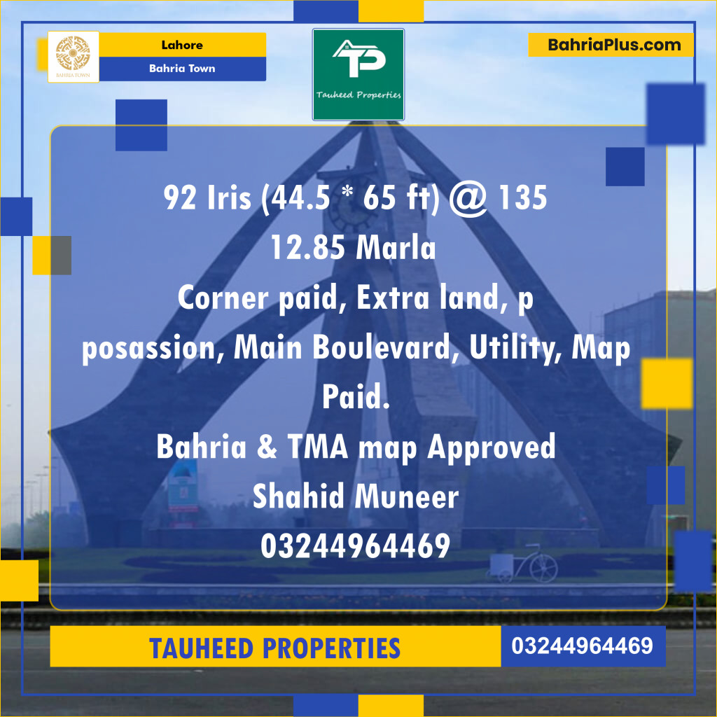 Residential Plot for Sale in Bahria Town, Lahore - (BP-134287)