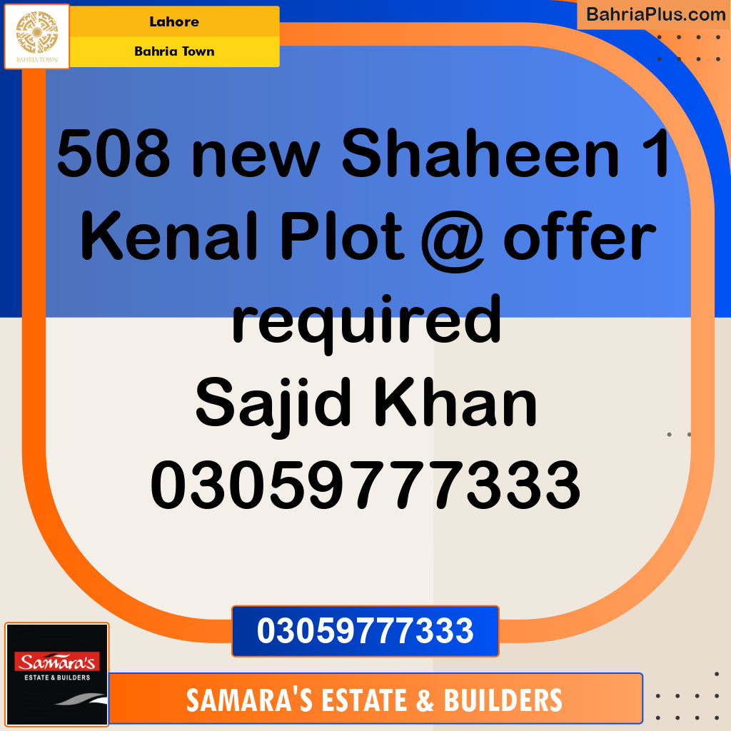 Residential Plot for Sale in Bahria Town, Lahore - (BP-134300)