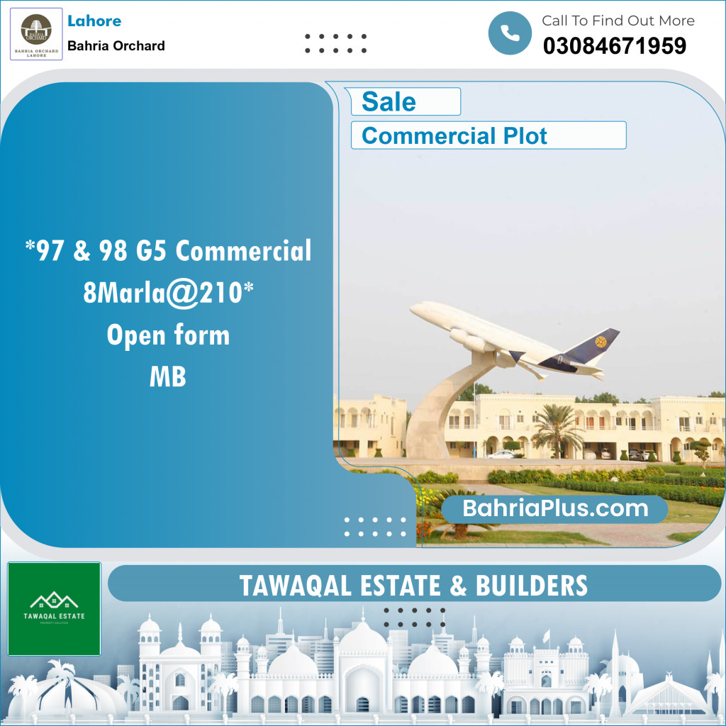 Commercial Plot for Sale in Bahria Orchard, Lahore - (BP-134314)