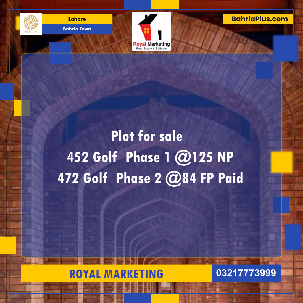 Residential Plot for Sale in Bahria Town, Lahore - (BP-134323)