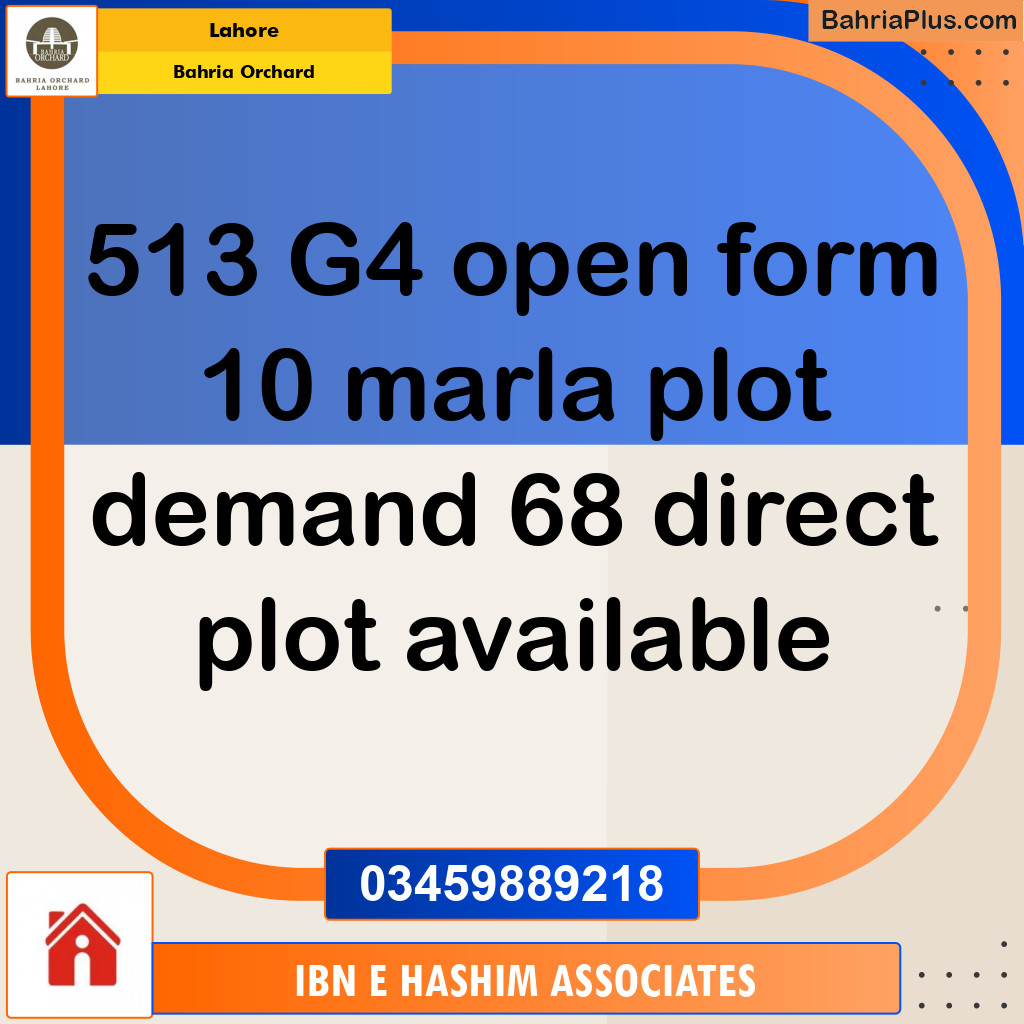Residential Plot for Sale in Bahria Orchard, Lahore - (BP-134337)