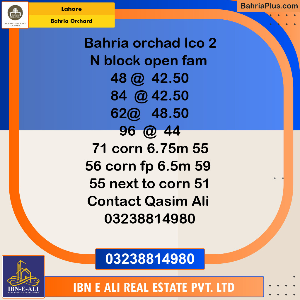 Residential Plot for Sale in Bahria Orchard, Lahore - (BP-134396)