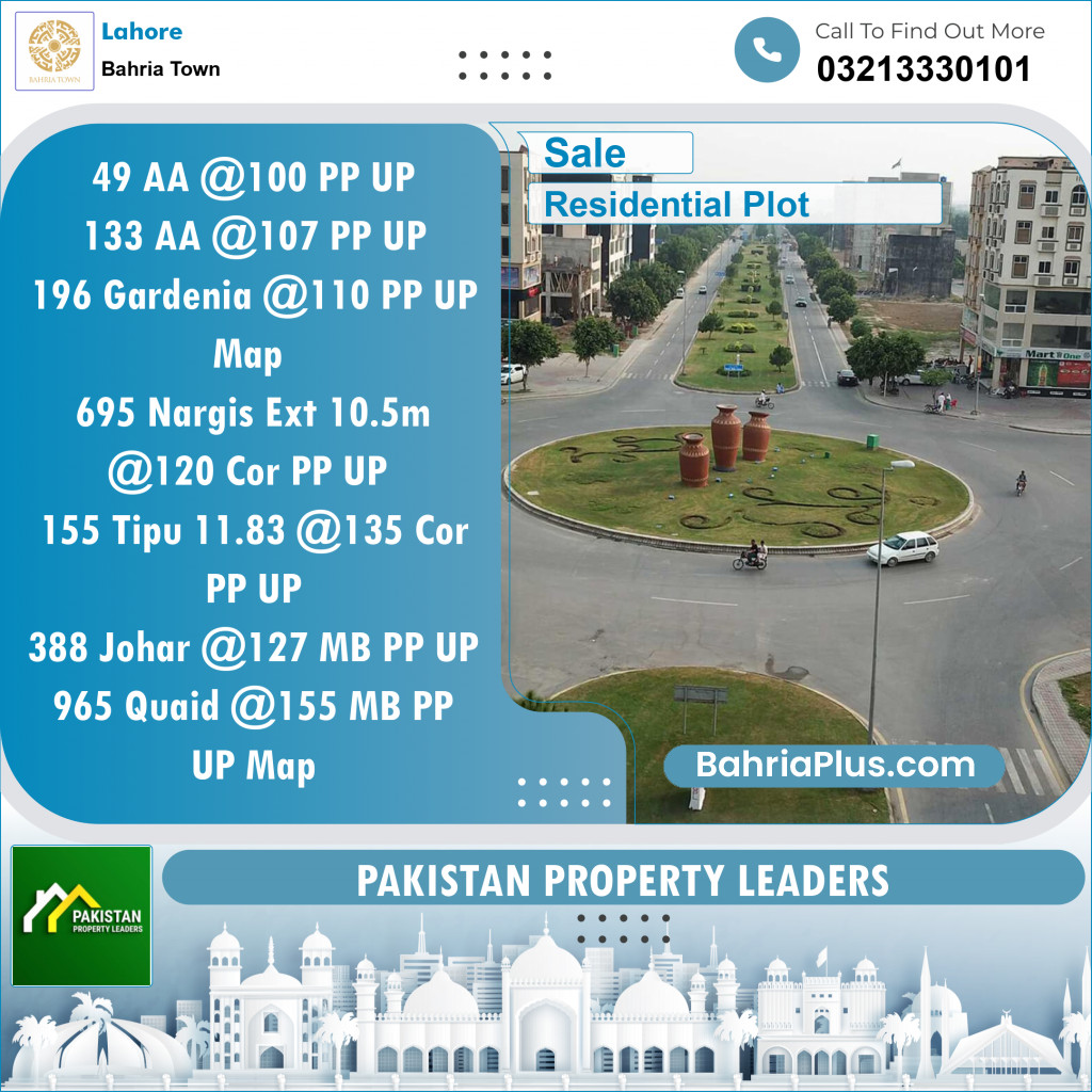 Residential Plot for Sale in Bahria Town, Lahore - (BP-134413)