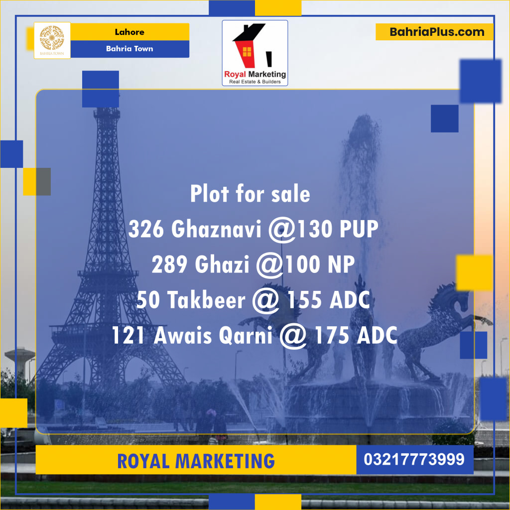 Residential Plot for Sale in Bahria Town, Lahore - (BP-134435)