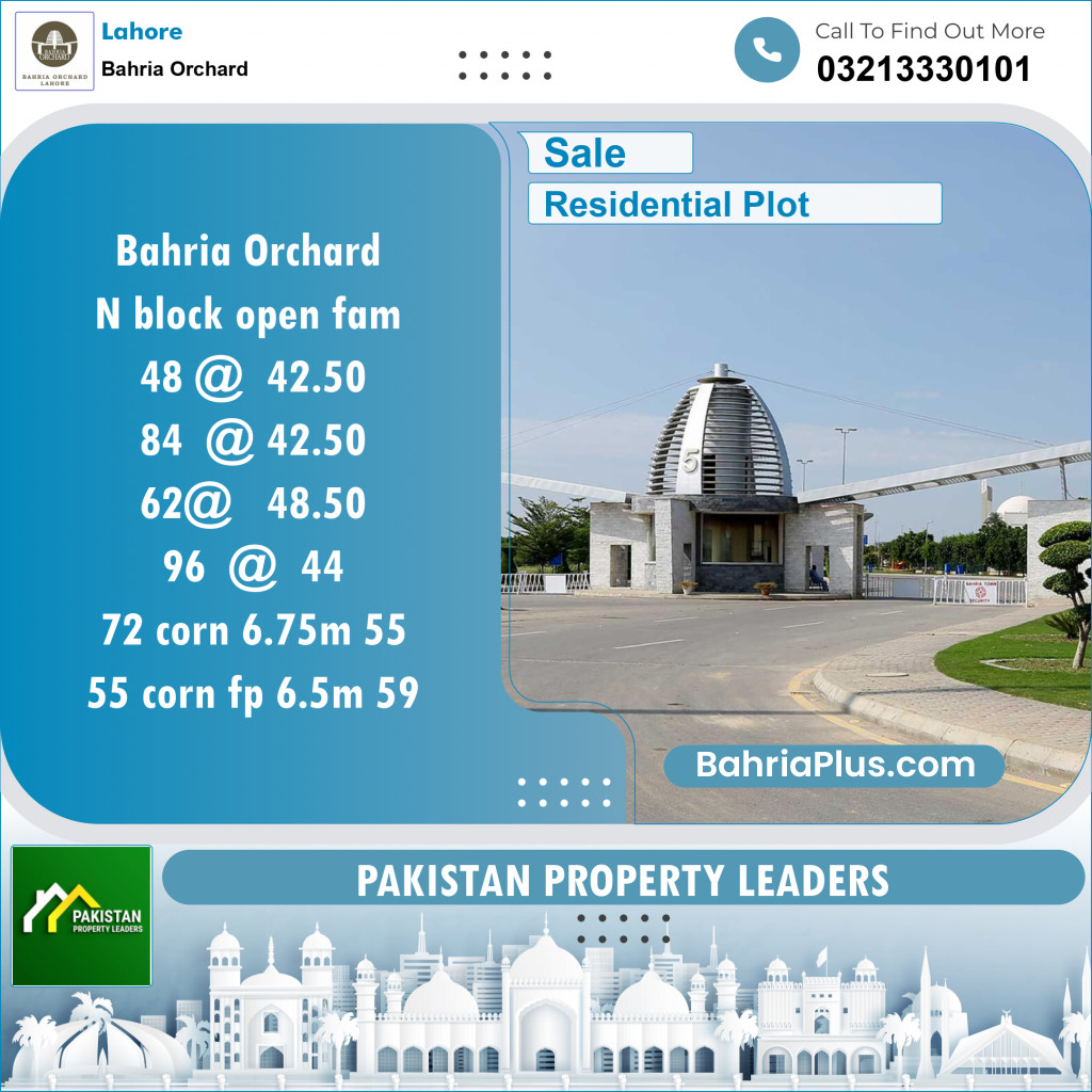 Residential Plot for Sale in Bahria Orchard, Lahore - (BP-134444)