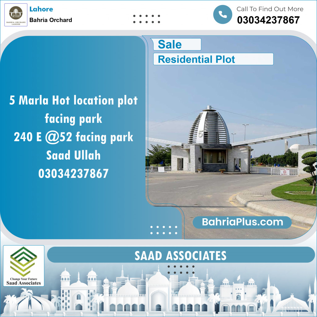 Residential Plot for Sale in Bahria Orchard, Lahore - (BP-134479)