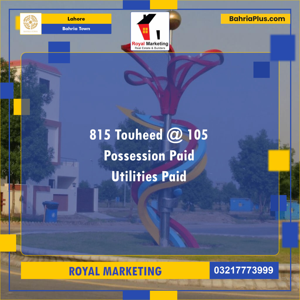 Residential Plot for Sale in Bahria Town, Lahore - (BP-134512)