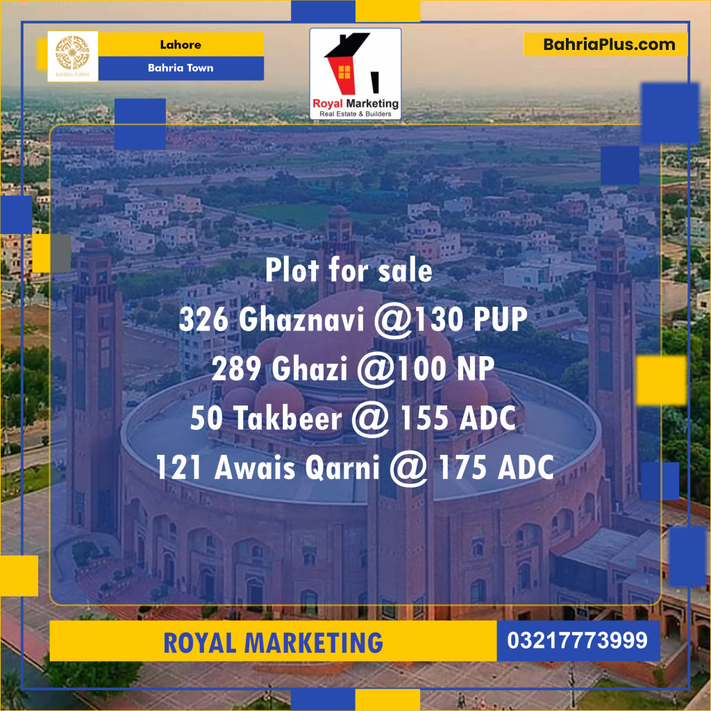 Residential Plot for Sale in Bahria Town, Lahore - (BP-134517)