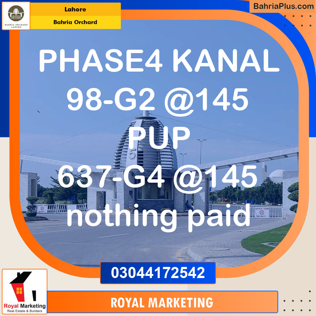 Residential Plot for Sale in Bahria Orchard, Lahore - (BP-134533)