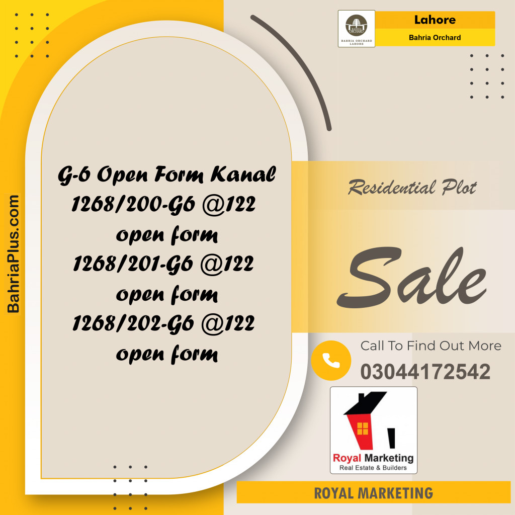 Residential Plot for Sale in Bahria Orchard, Lahore - (BP-134534)