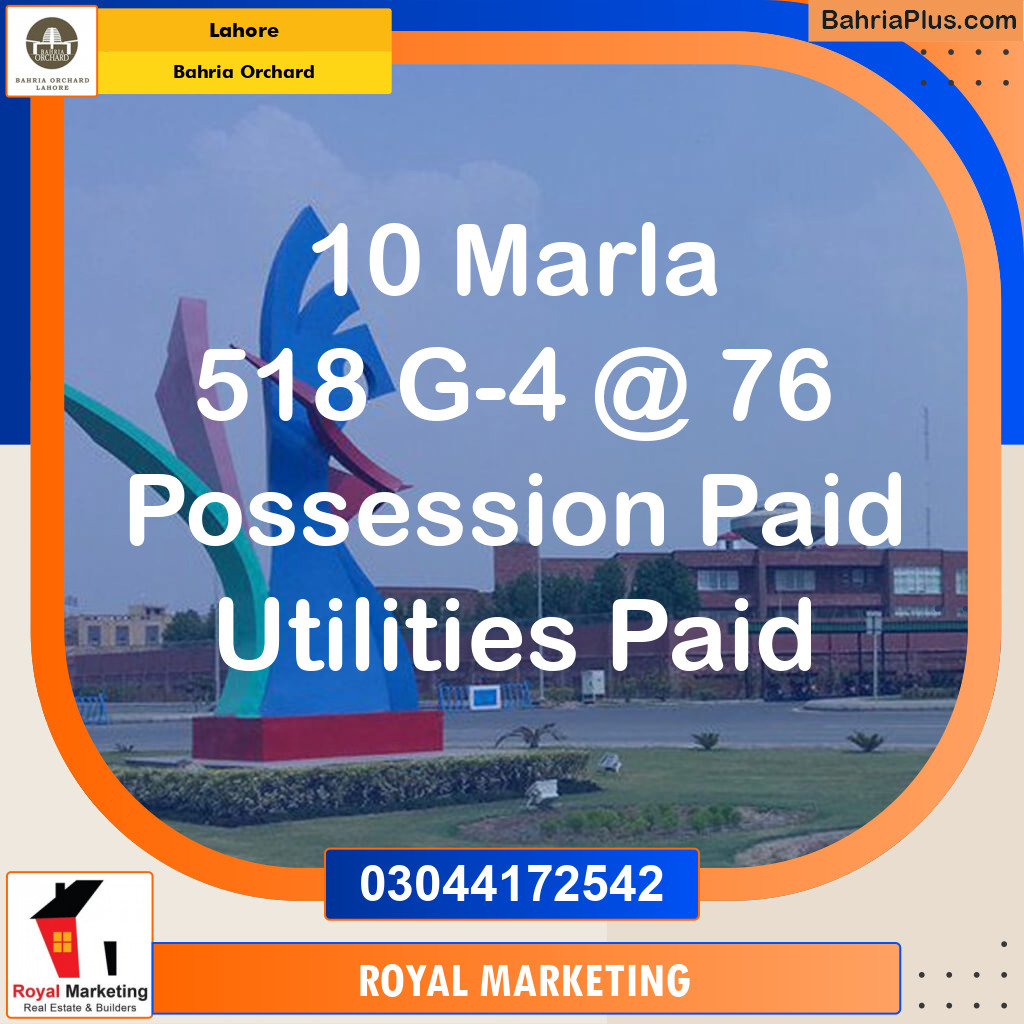 Residential Plot for Sale in Bahria Orchard, Lahore - (BP-134546)