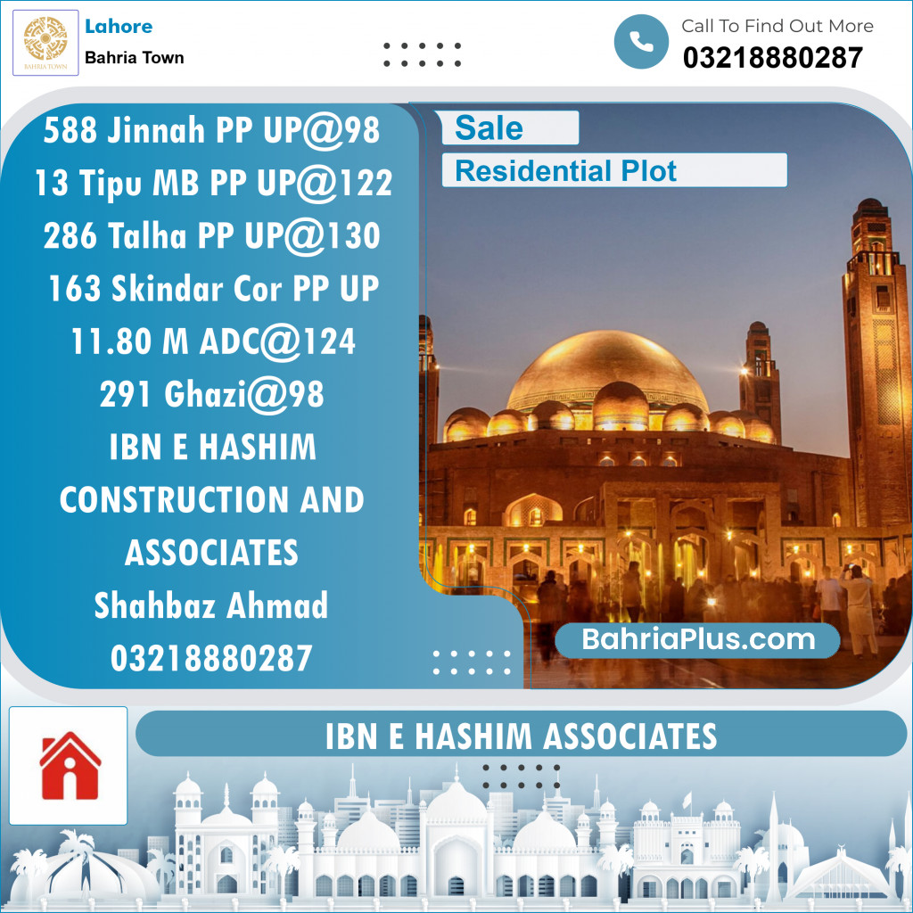 Residential Plot for Sale in Bahria Town, Lahore - (BP-134553)