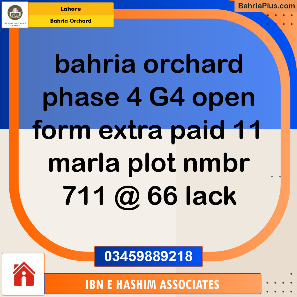 Residential Plot for Sale in Bahria Orchard, Lahore - (BP-134568)