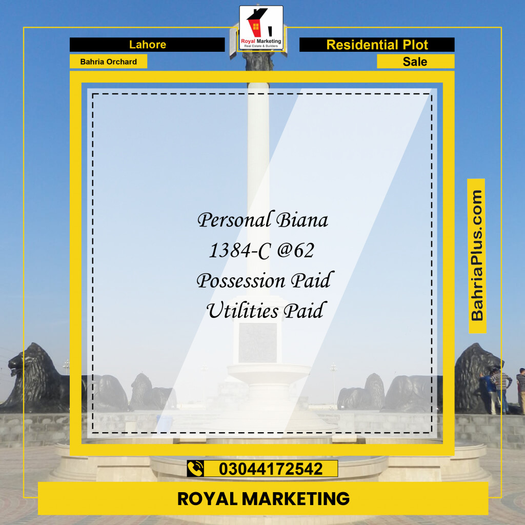 Residential Plot for Sale in Bahria Orchard, Lahore - (BP-134580)