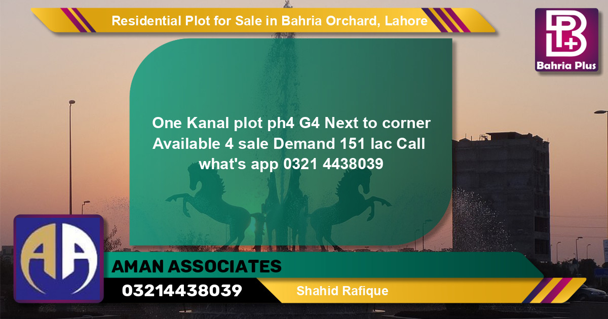 Residential Plot for Sale in Bahria Orchard, Lahore - (BP-134581)