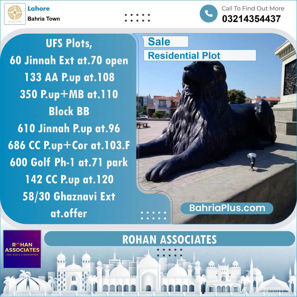 Residential Plot for Sale in Bahria Town, Lahore - (BP-134589)