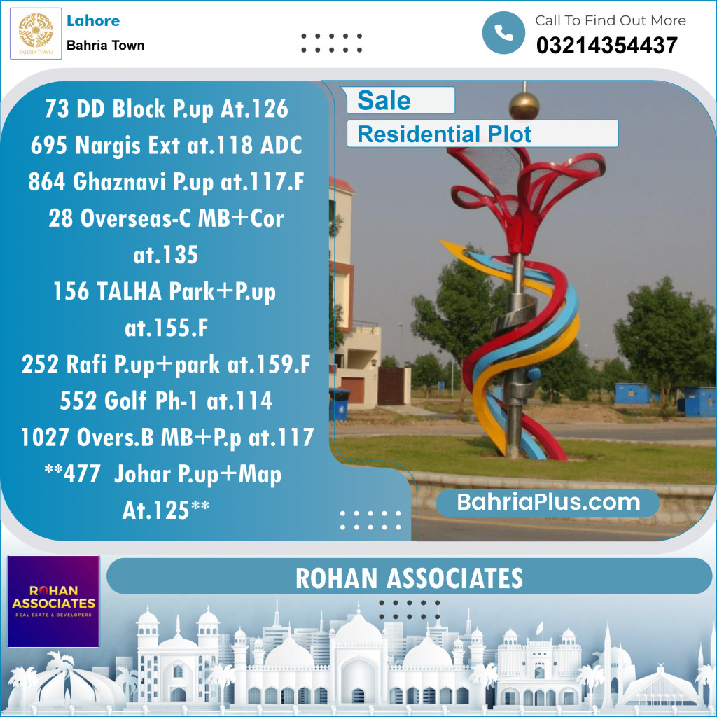 Residential Plot for Sale in Bahria Town, Lahore - (BP-134590)