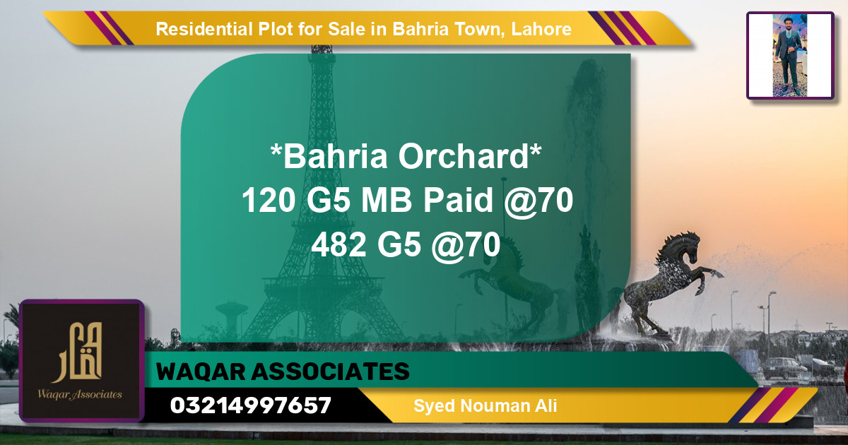 Residential Plot for Sale in Bahria Town, Lahore - (BP-134598)