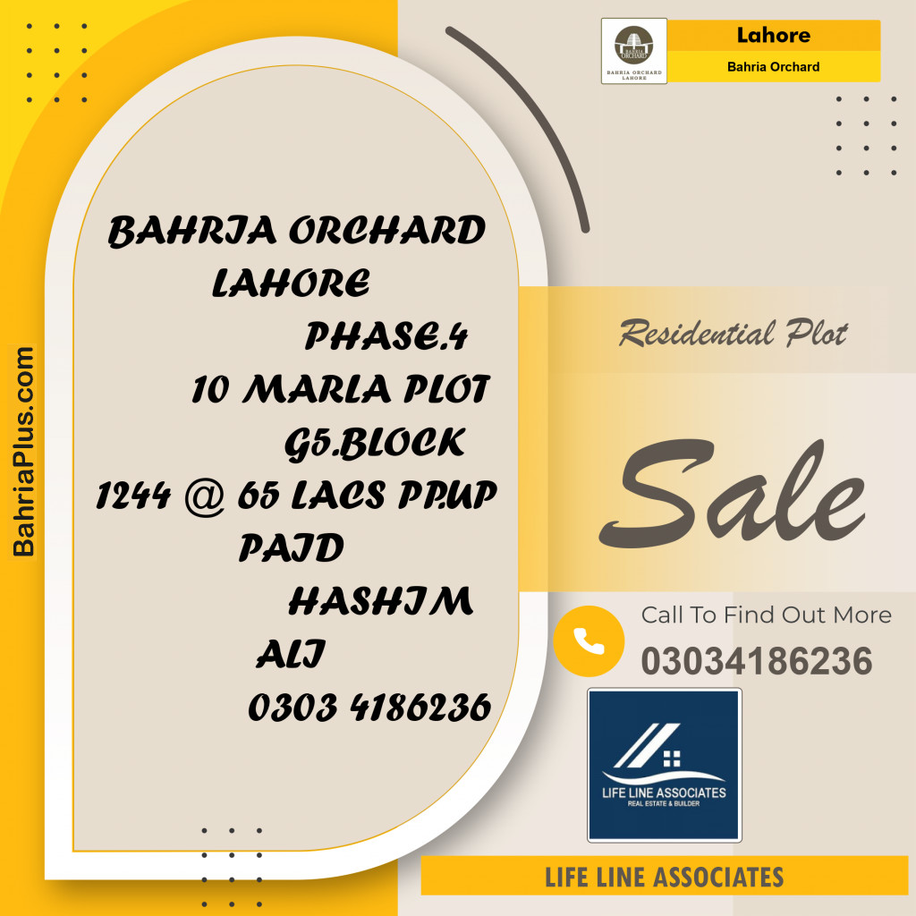Residential Plot for Sale in Bahria Orchard, Lahore - (BP-134630)