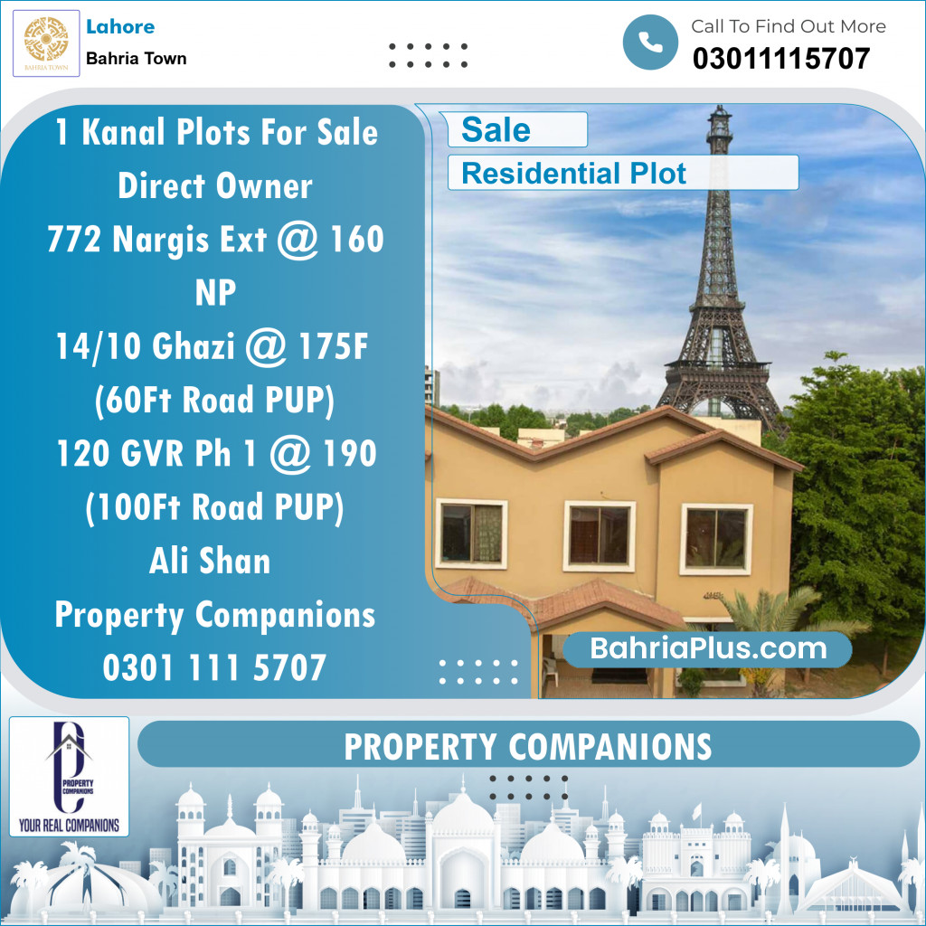 Residential Plot for Sale in Bahria Town, Lahore - (BP-134643)