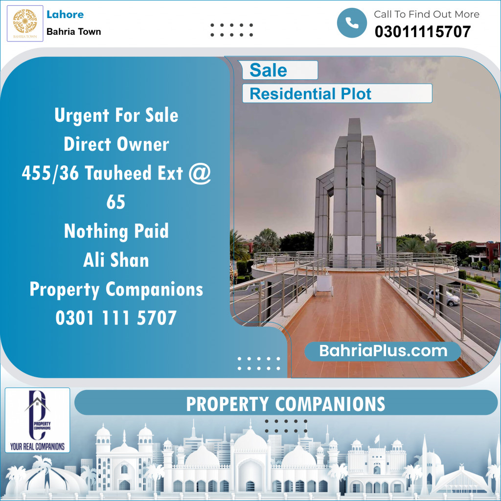 Residential Plot for Sale in Bahria Town, Lahore - (BP-134658)