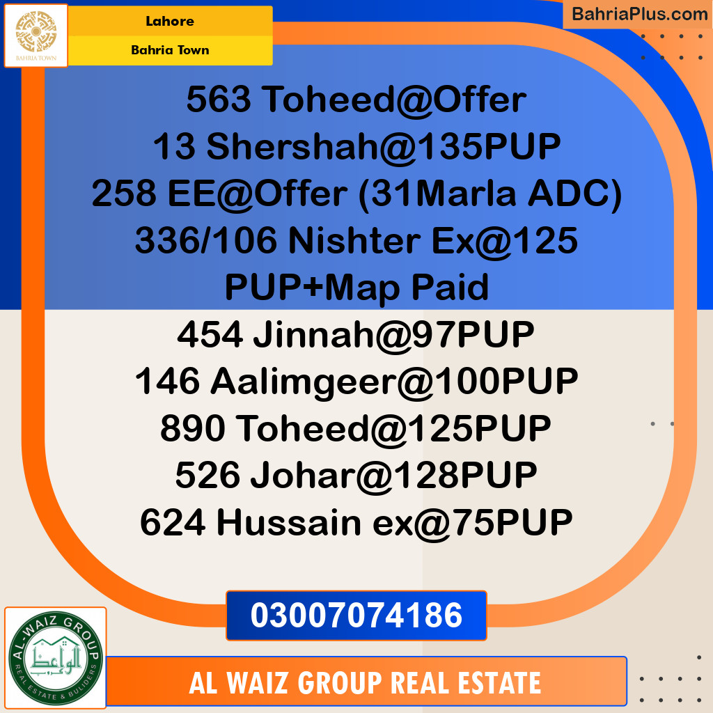 Residential Plot for Sale in Bahria Town, Lahore - (BP-134666)
