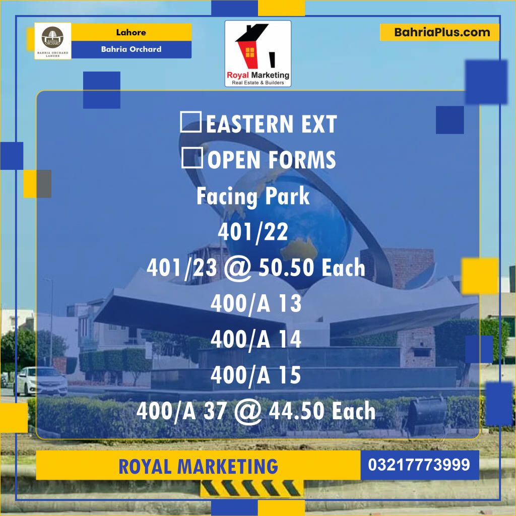 Residential Plot for Sale in Bahria Orchard, Lahore - (BP-134673)
