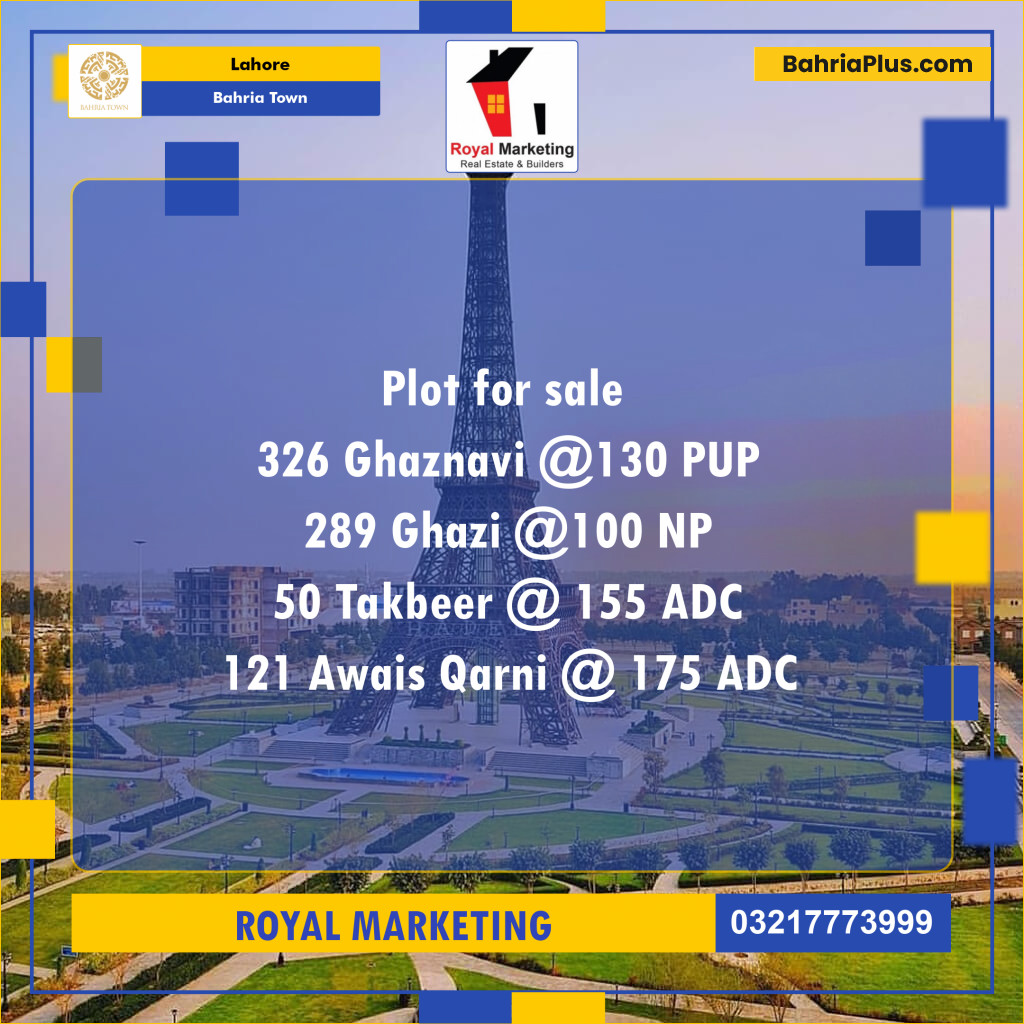 Residential Plot for Sale in Bahria Town, Lahore - (BP-134679)