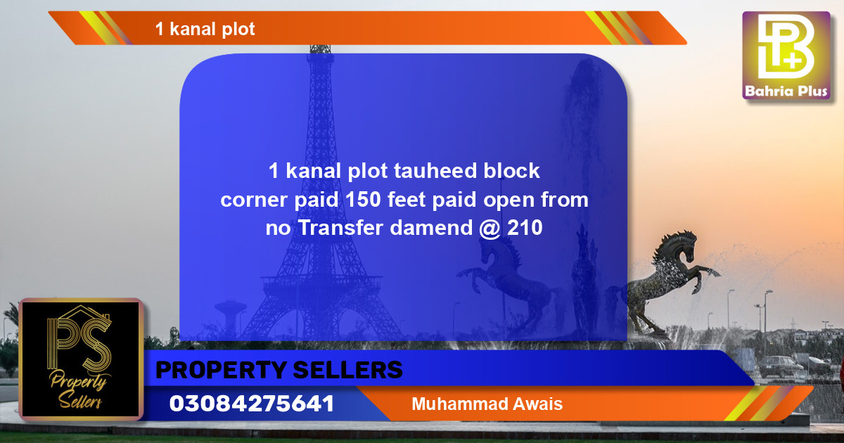 Residential Plot for Sale in Bahria Town, Lahore - (BP-134687)