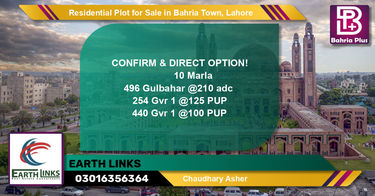 Residential Plot for Sale in Bahria Town, Lahore - (BP-134694)