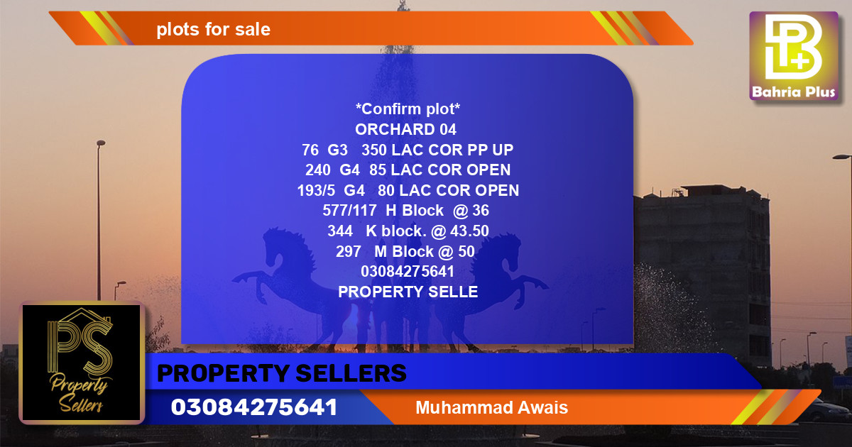 Residential Plot for Sale in Bahria Orchard, Lahore - (BP-134705)