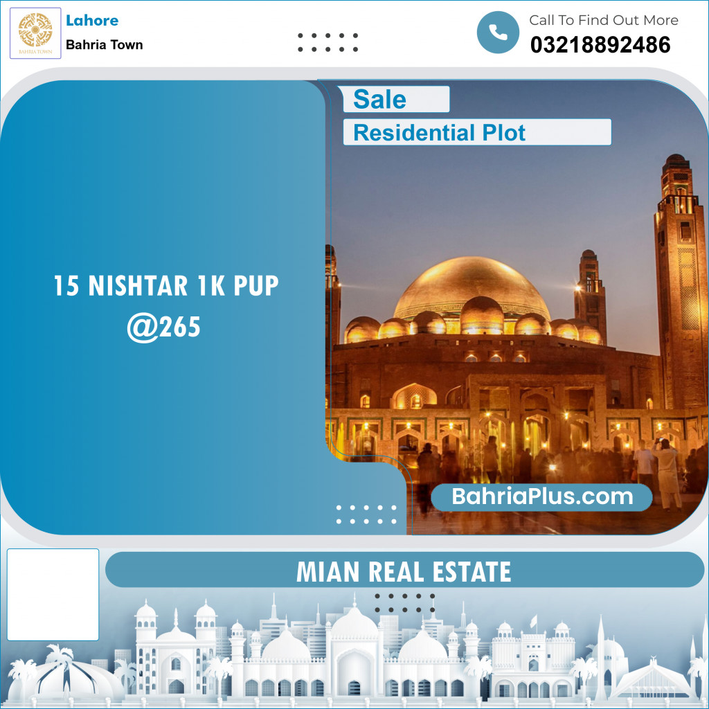 Residential Plot for Sale in Bahria Town, Lahore - (BP-134707)