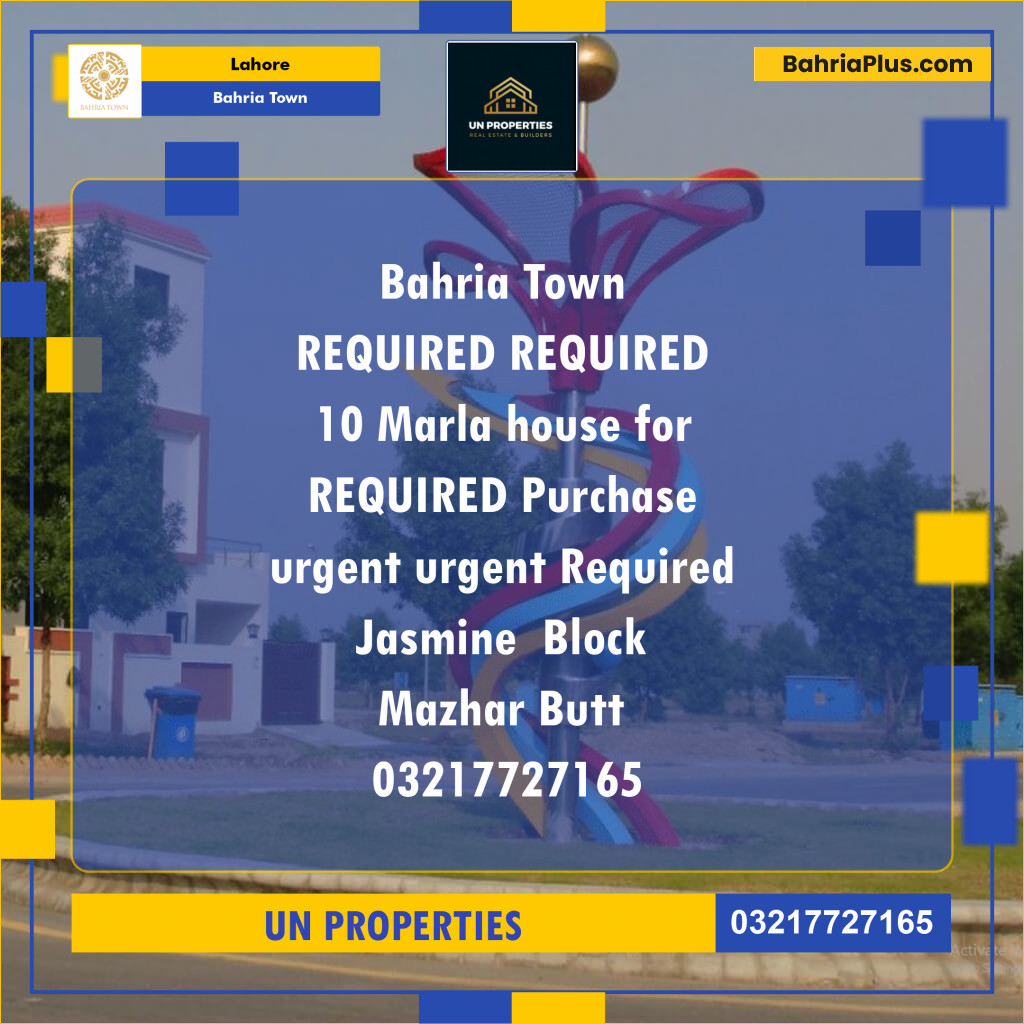 Residential Plot for Sale in Bahria Town, Lahore - (BP-134722)