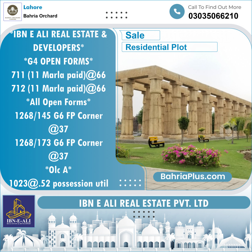 Residential Plot for Sale in Bahria Orchard, Lahore - (BP-134732)