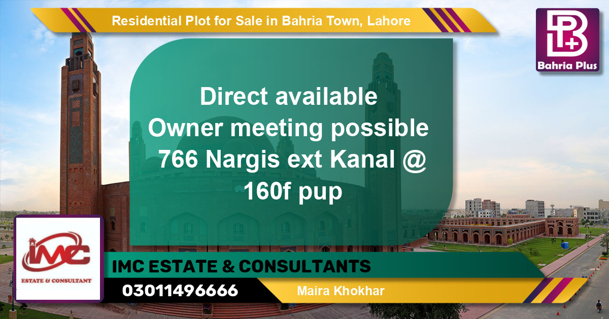 Residential Plot for Sale in Sector C - Nargis/Hussain Ext. -  Bahria Town, Lahore - (BP-134748)