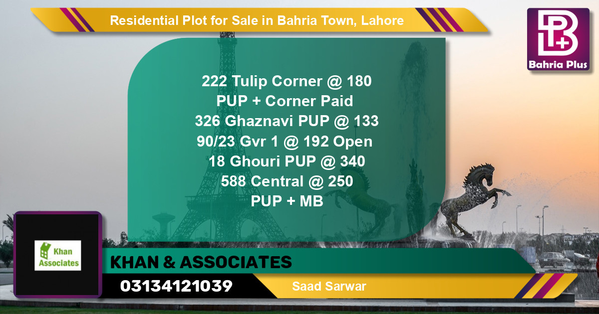 Residential Plot for Sale in Bahria Town, Lahore - (BP-134763)