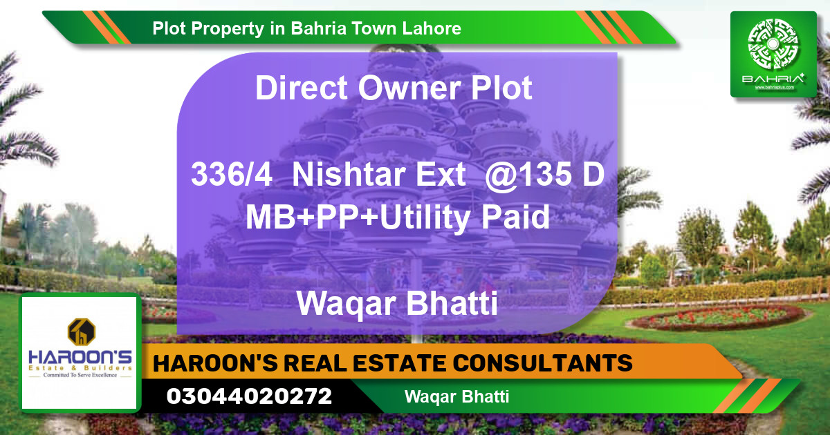 Residential Plot for Sale in Bahria Town, Lahore - (BP-1348)