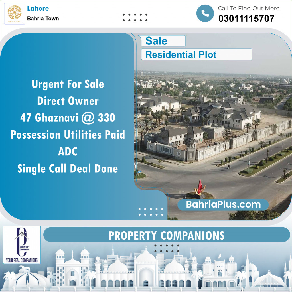 Residential Plot for Sale in Bahria Town, Lahore - (BP-134803)