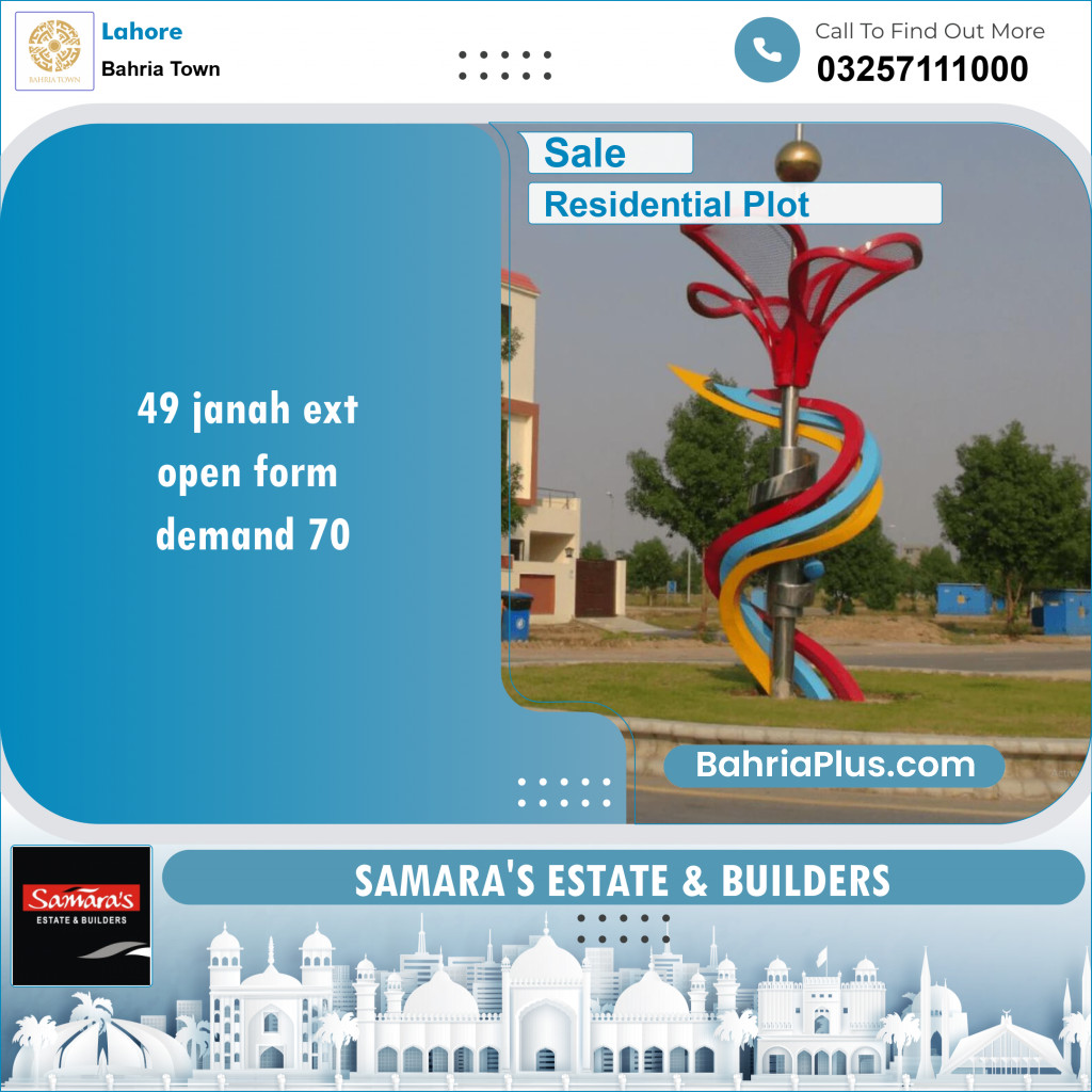 Residential Plot for Sale in Bahria Town, Lahore - (BP-134806)