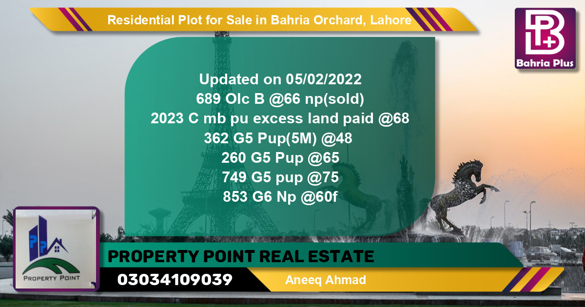 Residential Plot for Sale in OLC-B Block -  Bahria Orchard, Lahore - (BP-134860)