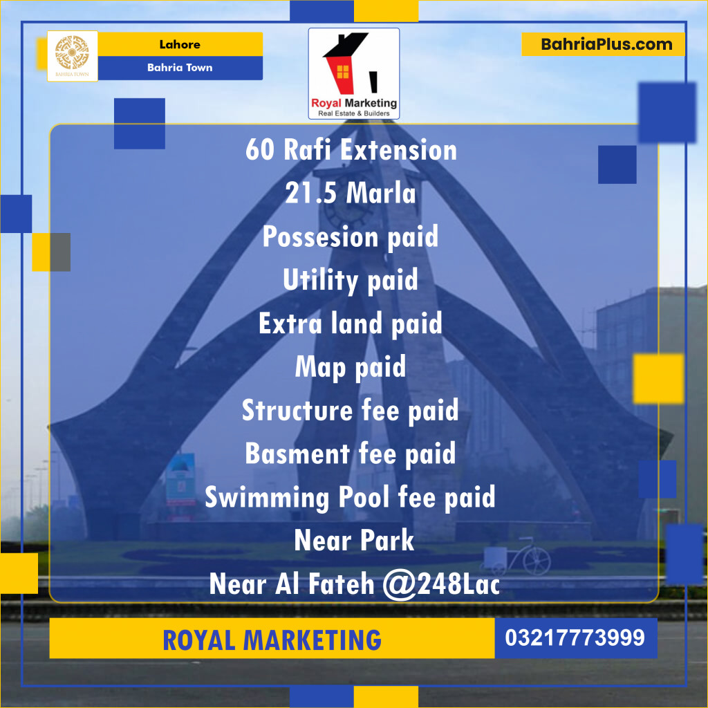 Residential Plot for Sale in Bahria Town, Lahore - (BP-134862)
