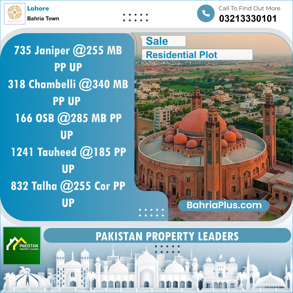 Residential Plot for Sale in Bahria Town, Lahore - (BP-134876)