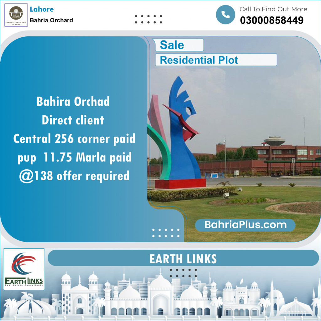 Residential Plot for Sale in Phase 1 - Central District -  Bahria Orchard, Lahore - (BP-134883)