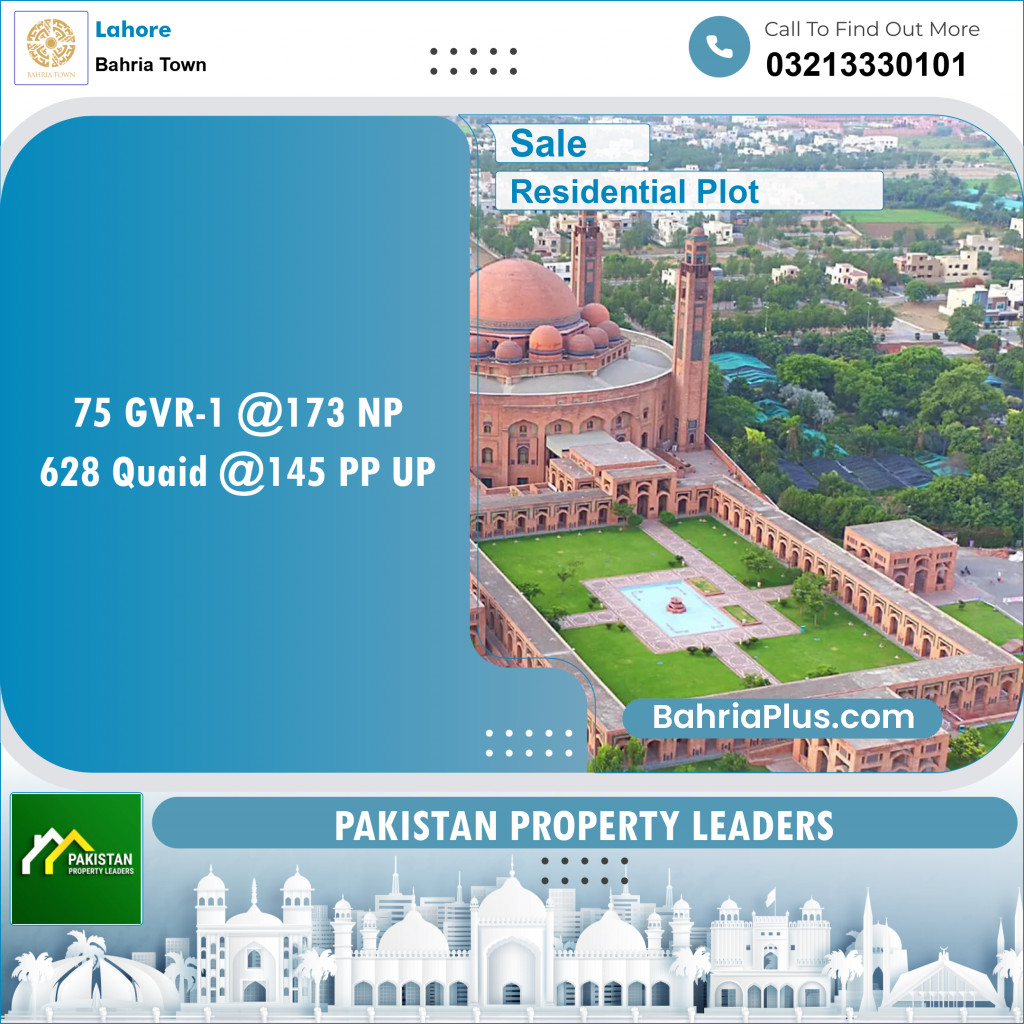 Residential Plot for Sale in Bahria Town, Lahore - (BP-134887)